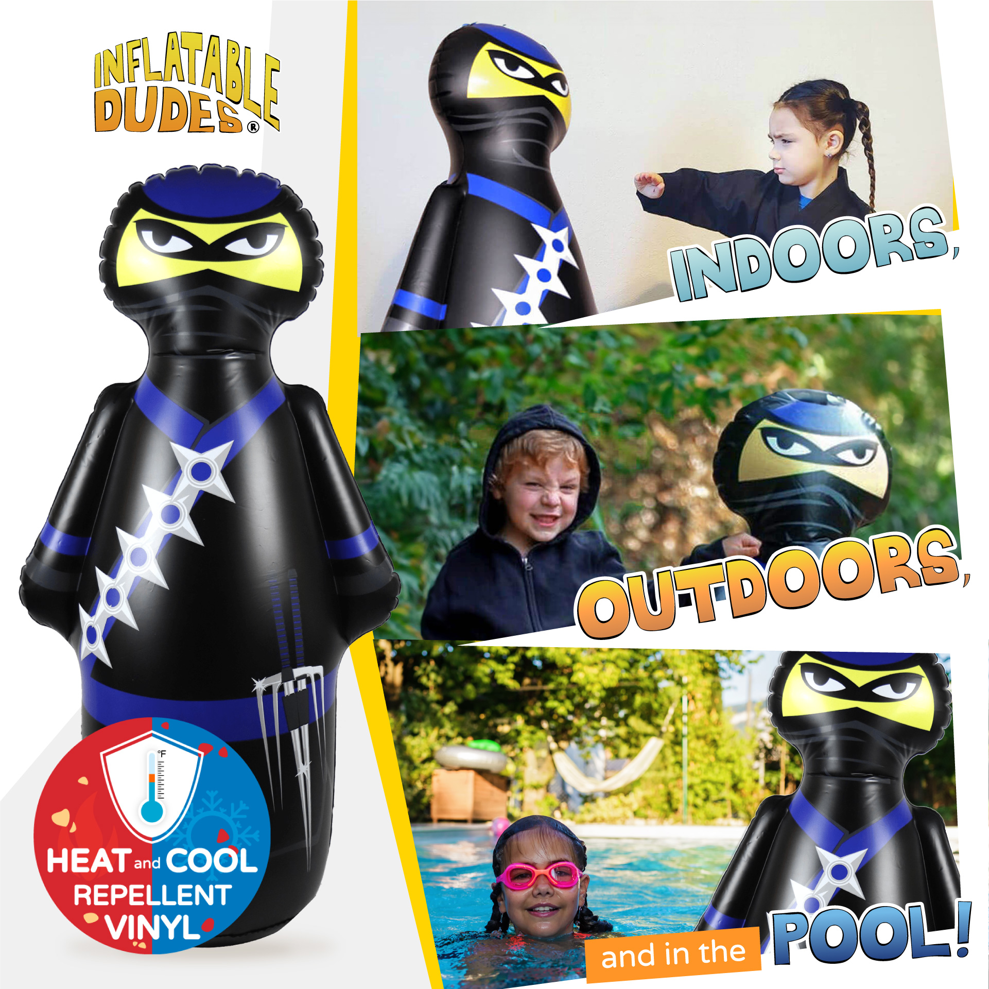 NOBI kids punching bag is perfect for indoor, outdoor, and pool use.