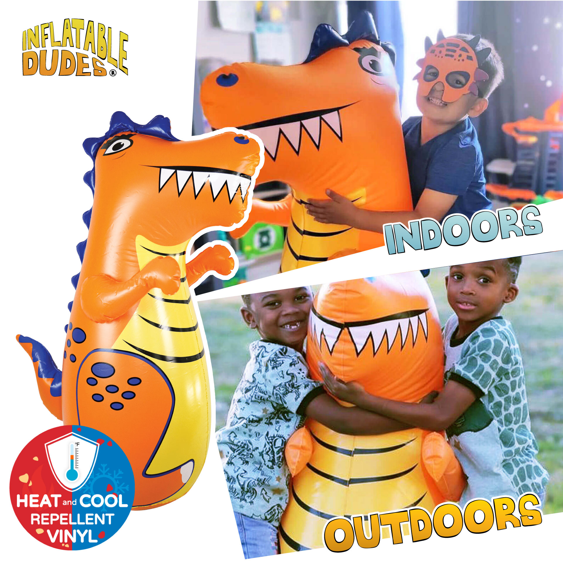 REX kids punching bag is perfect for indoor, outdoor, and pool use.