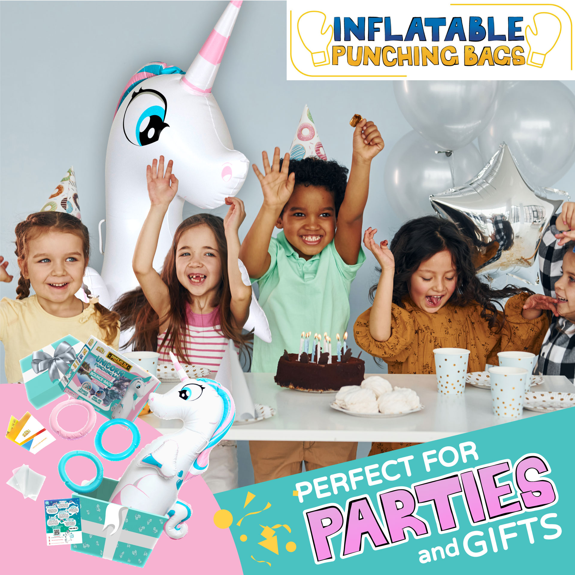 Unicorn UNIQUE kids punching bag is a perfect gift and party decoration.