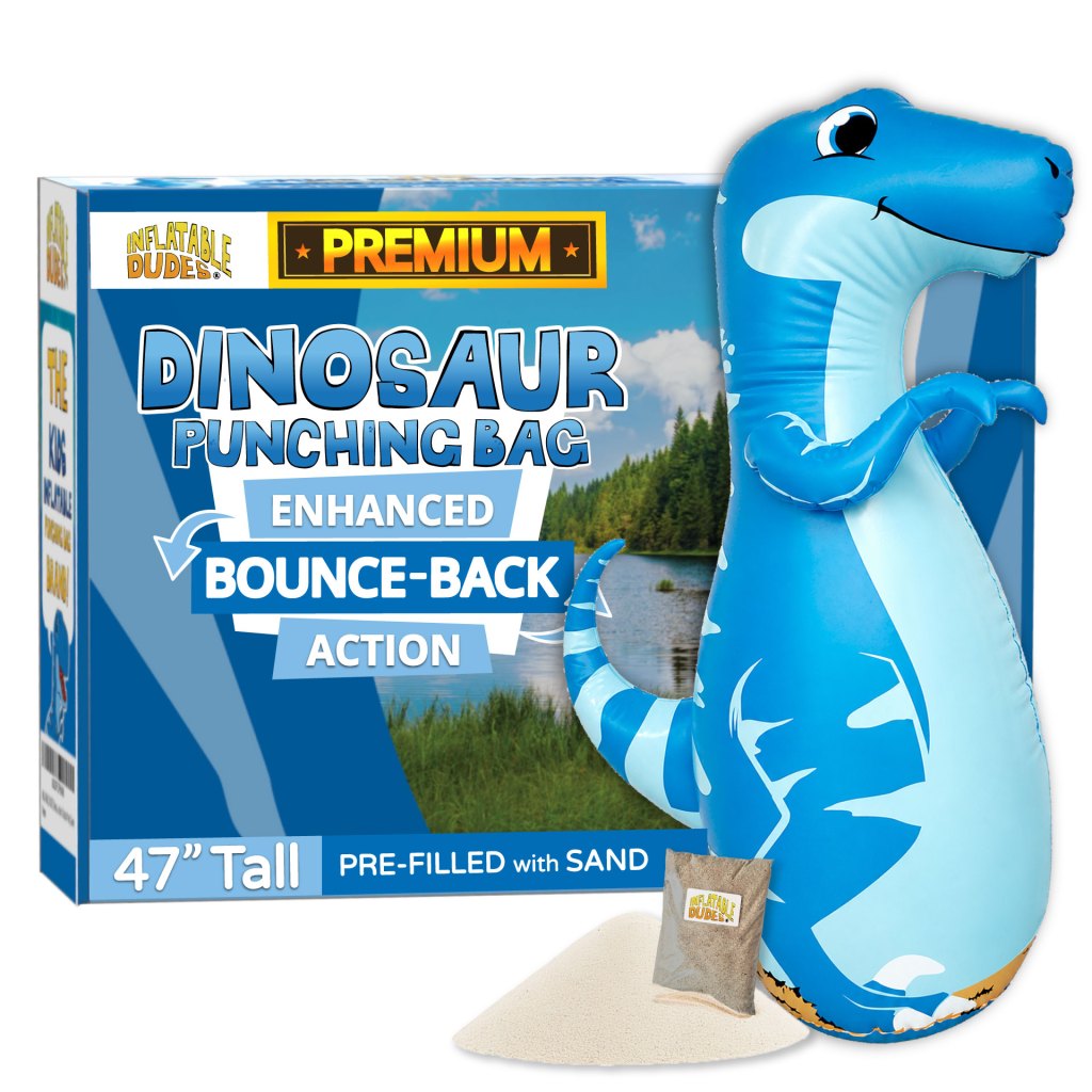 Dinosaur Inflatable VEE kids punching bag.
