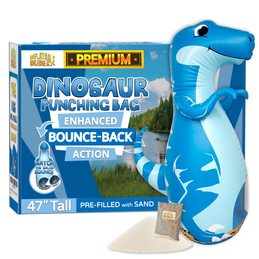 Dinosaur Inflatable VEE kids punching bag.