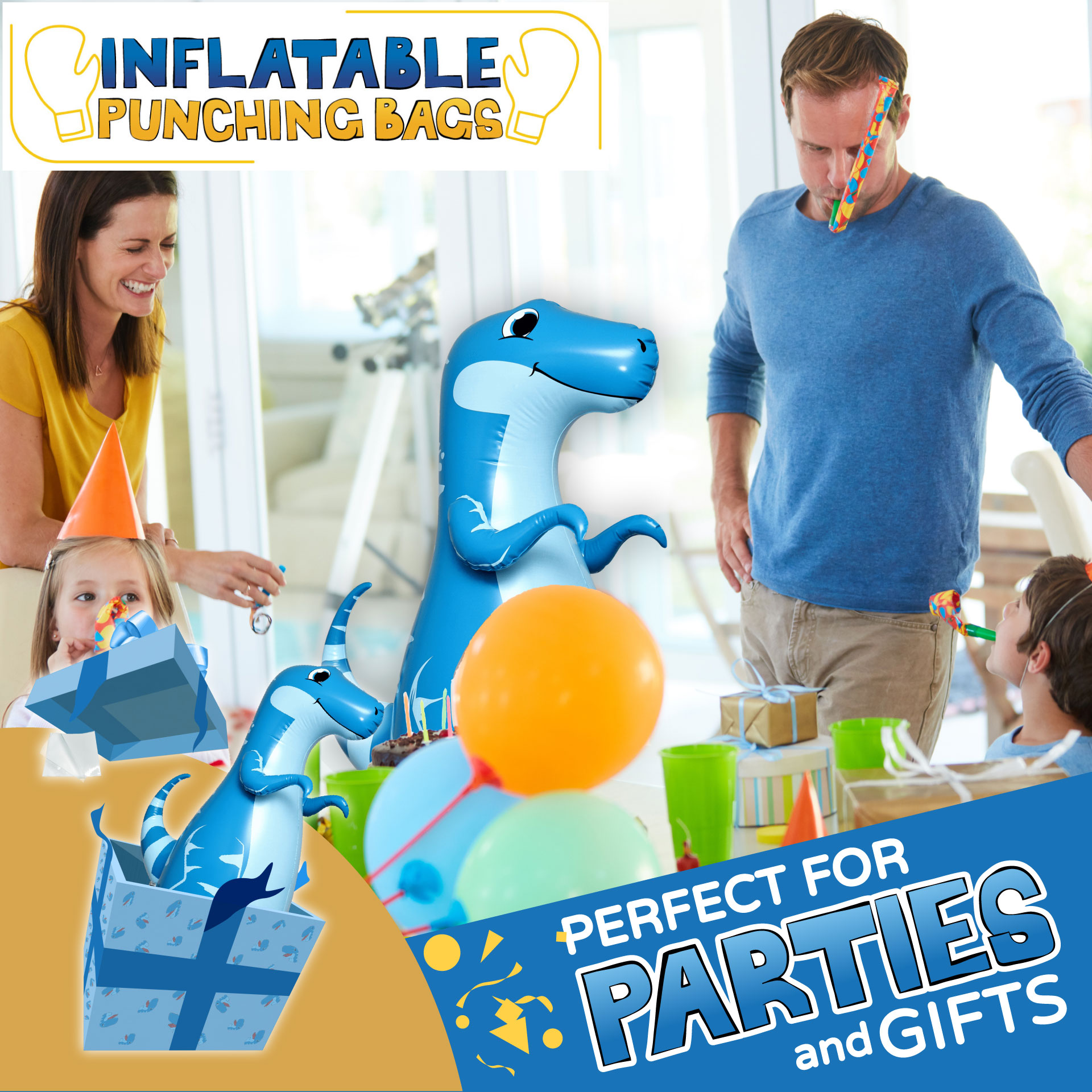 Dinosaur the VEE kids punching bag is a perfect gift and party decoration.