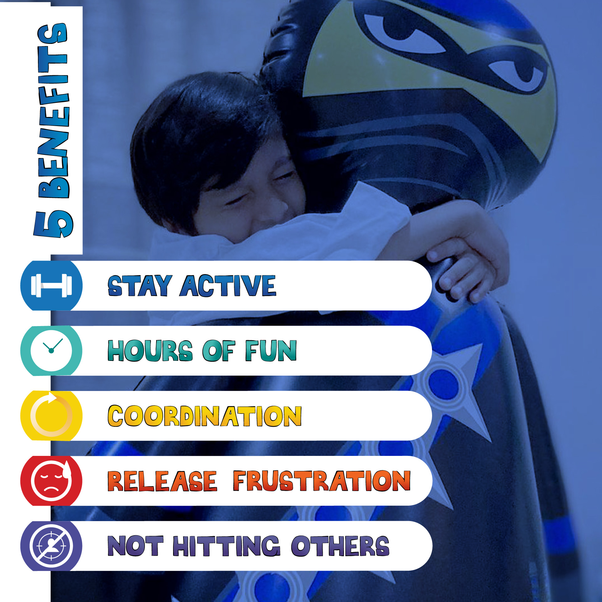 NOBI kids punching bag has 5 benefits!