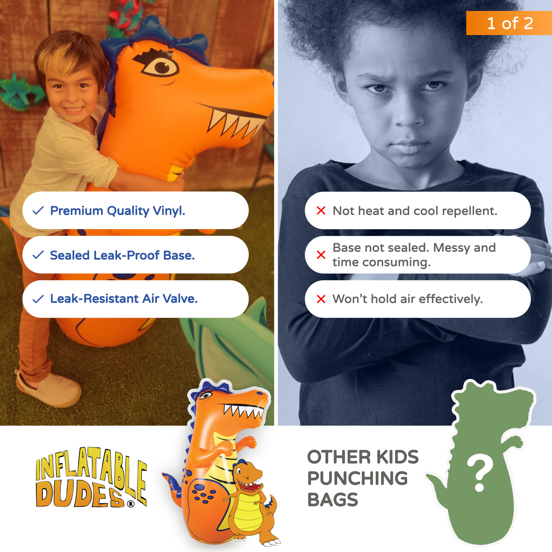 REX kids punching bag vs other kids inflatable punching bags.
