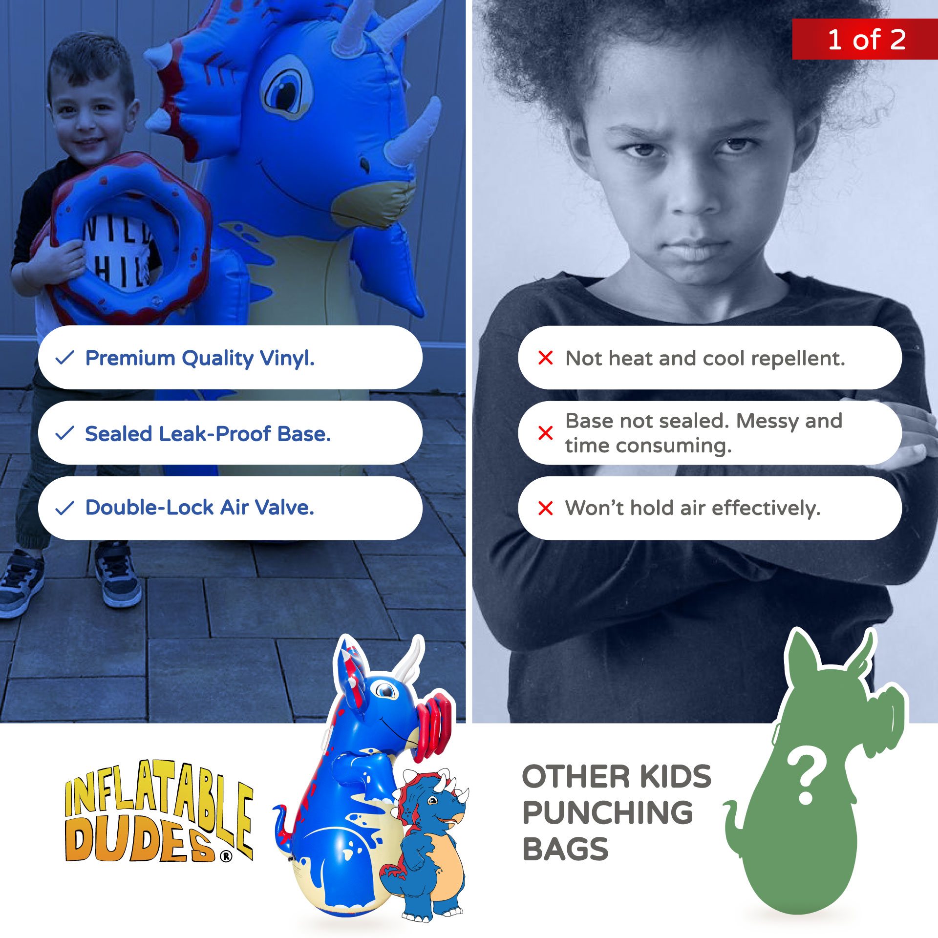TOPS kids punching bag and ring toss vs other kids inflatable punching bags.