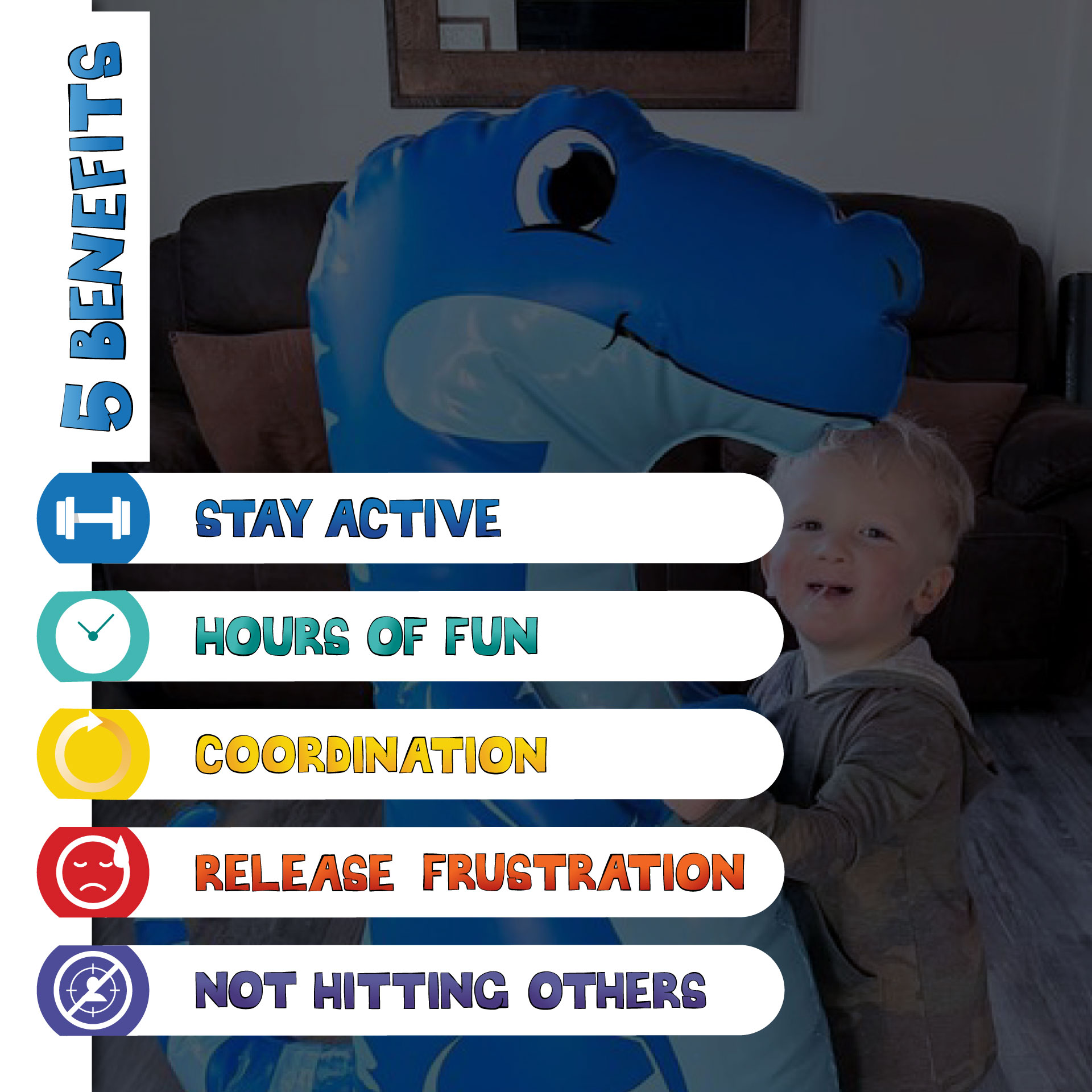 VEE kids punching bag has 5 benefits!
