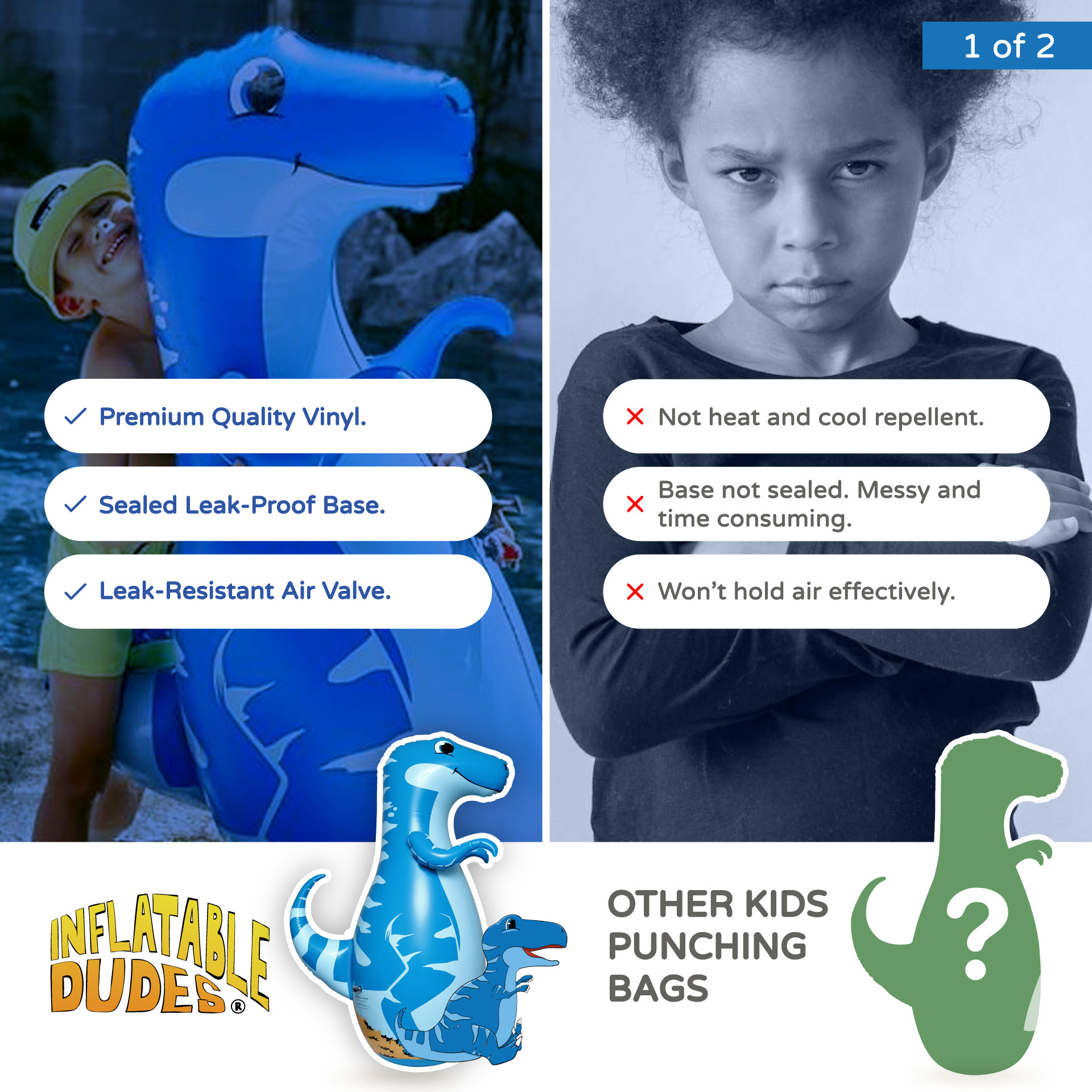 VEE kids punching bag vs other kids inflatable punching bags.