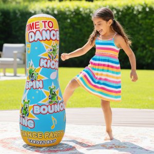 girl-in-dress-kicking-target-bag-kids-toy